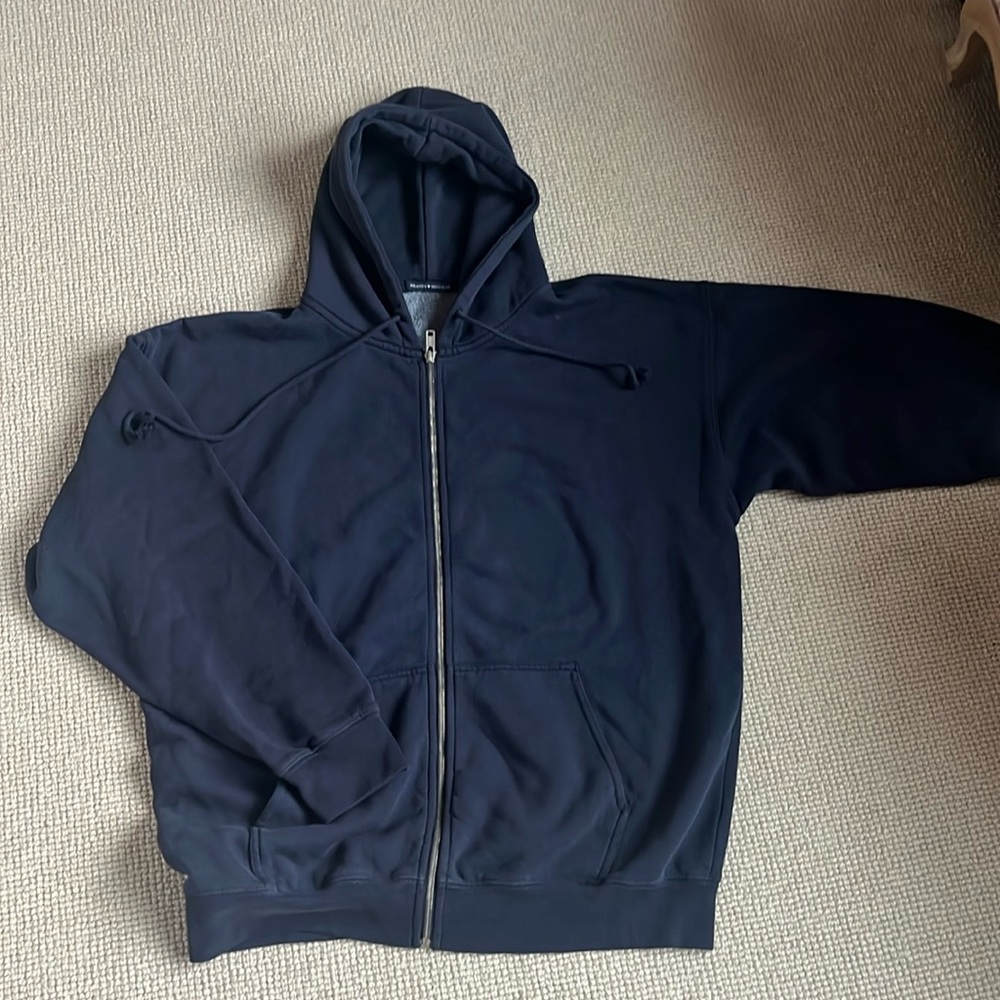 Brandy Melville Navy oversized zip up sweatshirt